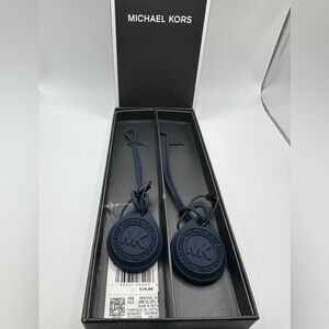 Michael Kors Navy Logo Air Tag Holder Set of Two
